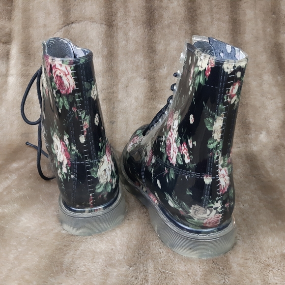 Simon Chang rain boots flowers floral rubber - Picture 3 of 9
